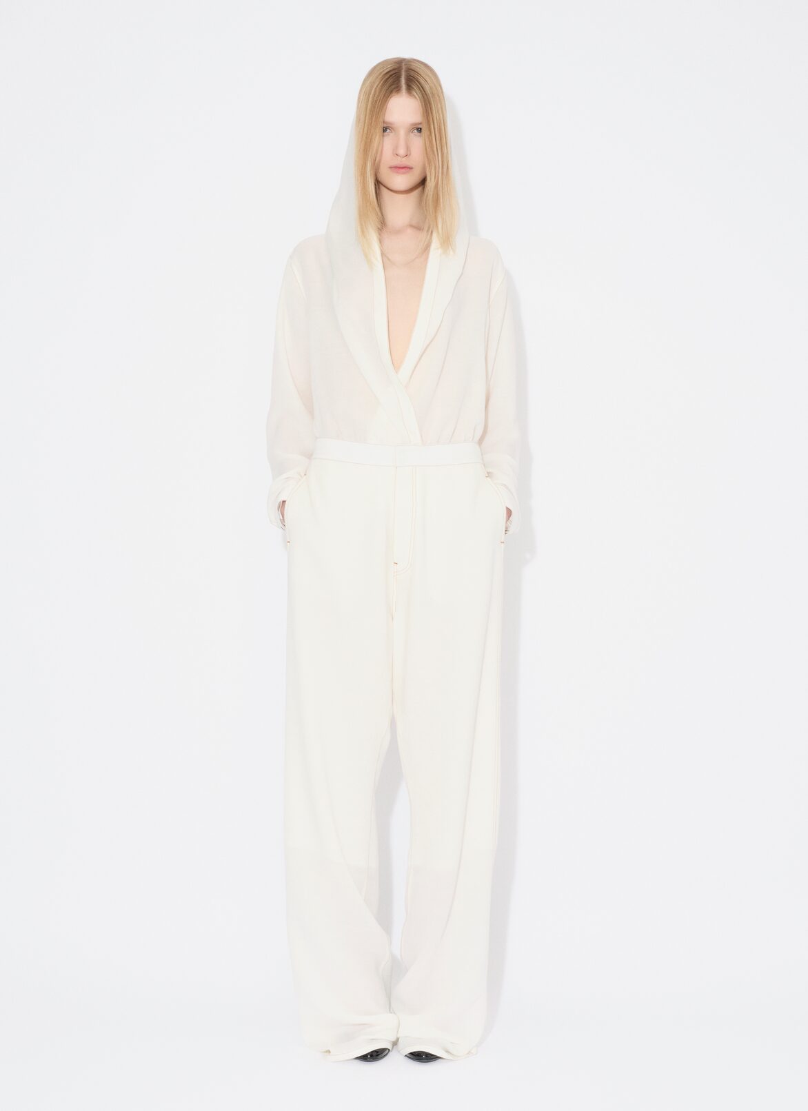 TAILORED TROUSERS ALAÏA WHITE TAILORED TROUSERS